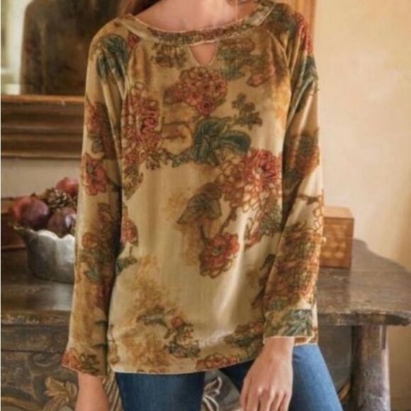 Soft Surroundings Victoria Crushed Velvet Long Sleeve Top
Size Large - Picture 1 of 7